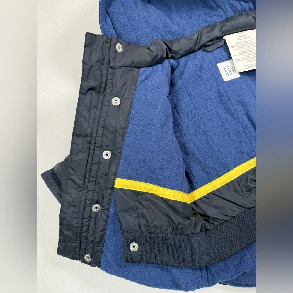 BABY‎ GAP Baby Boy Y2K Navy Blue Fleece Lined Detachable Hood Puffer Jacket 3-6M